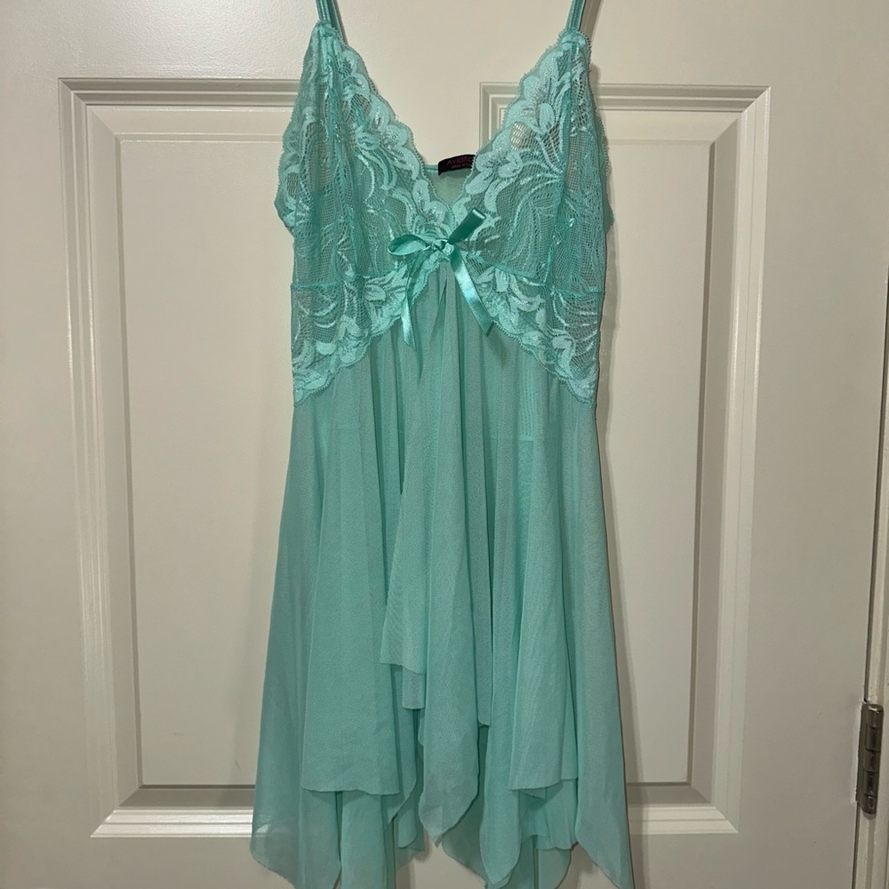 Aqua Lace Lingerie Dress